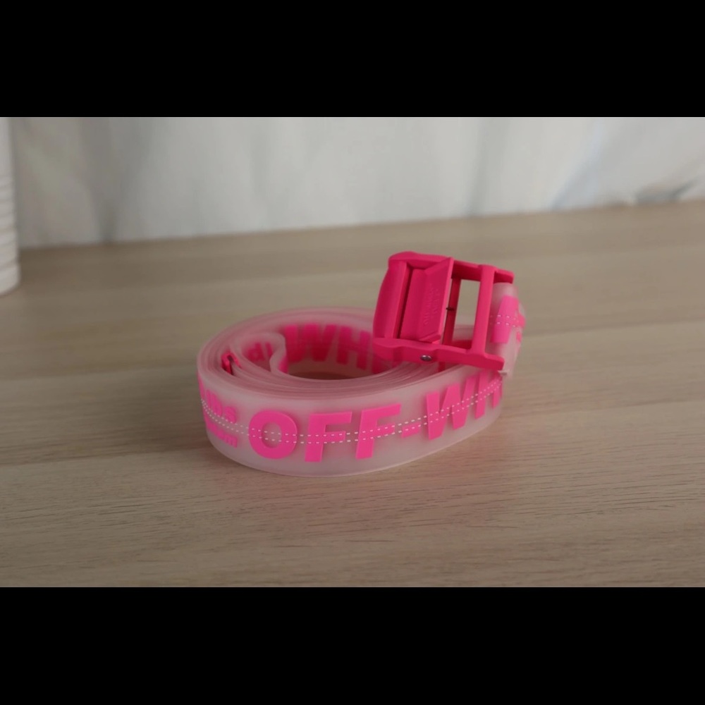Off-White PVC Belt - Pink